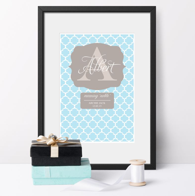 Personalised Name Meaning Print | bespoke baby christening gifts from PhotoFairytales