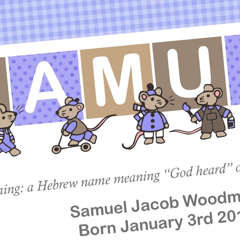 Mouse name meaning nursery baby print