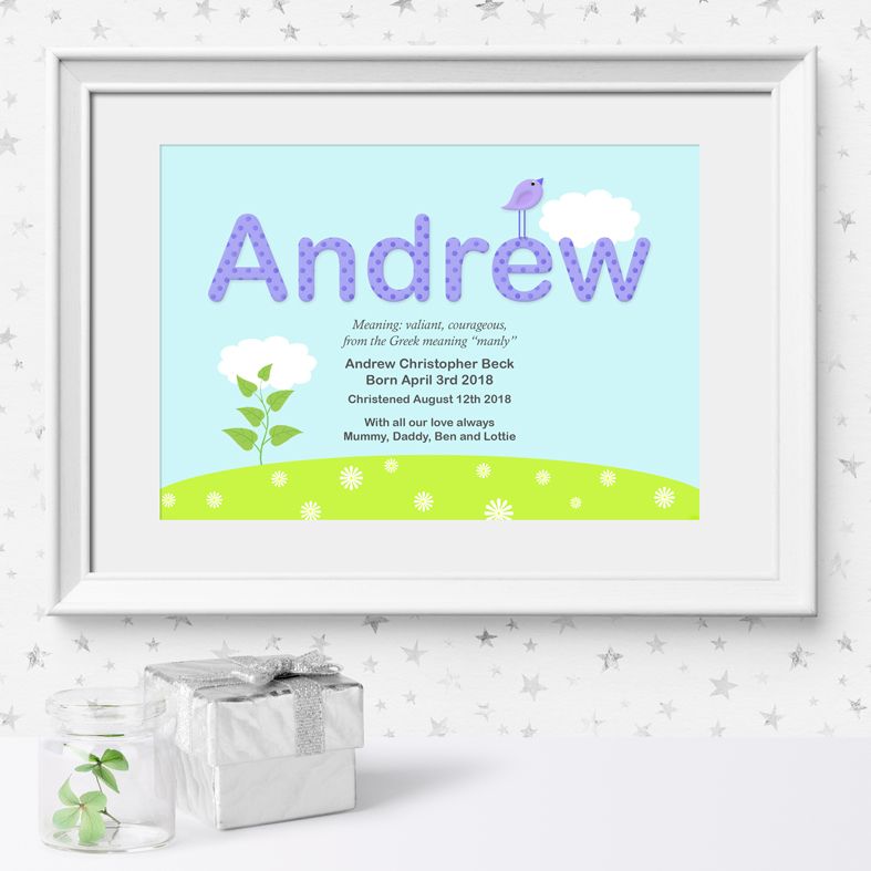 Summer name meaning nursery baby print