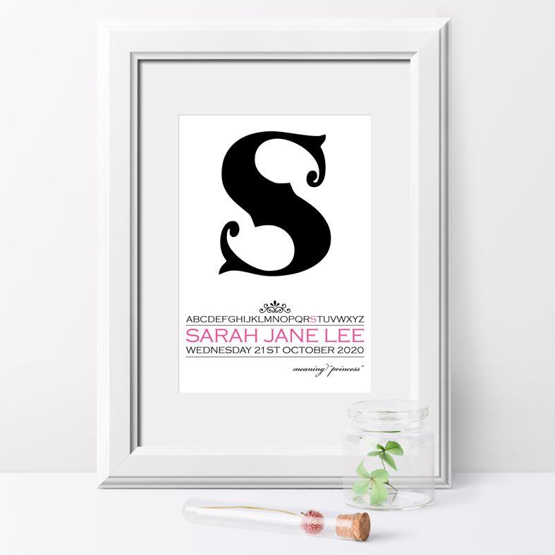 Alpha  name meaning nursery baby print