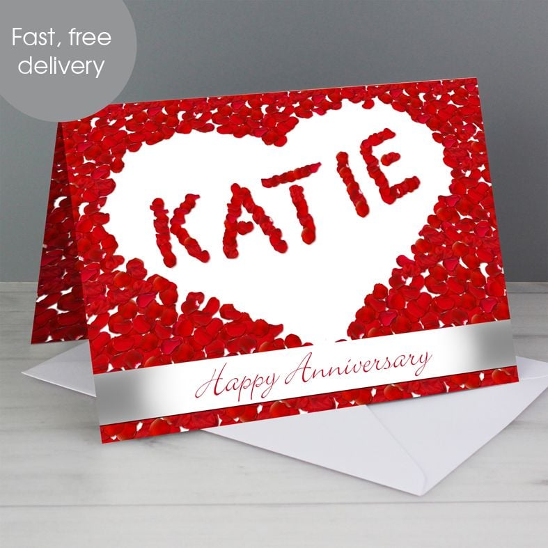 Petal Heart personalised greeting card
