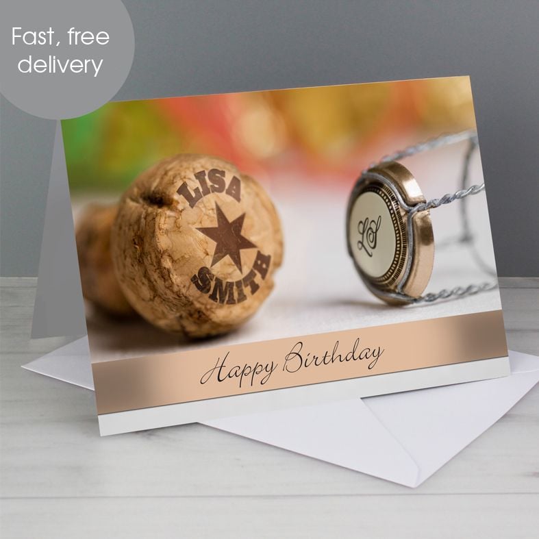 Champagne personalised greeting card