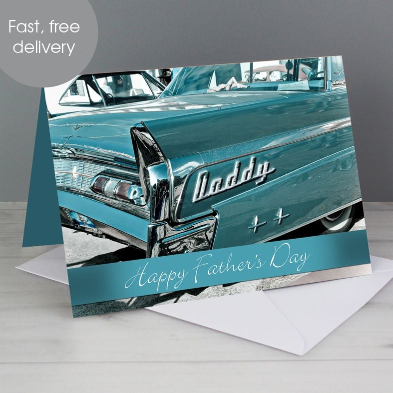 Retro Car personalised greeting card
