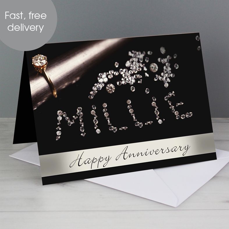 Diamonds personalised greeting card