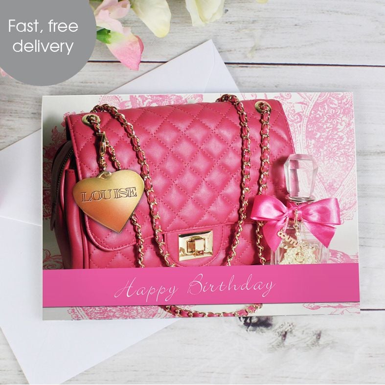 Handbag personalised greeting card