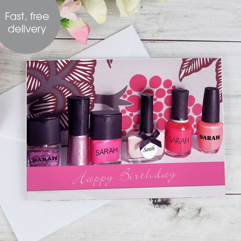 Nail Polish personalised greeting card