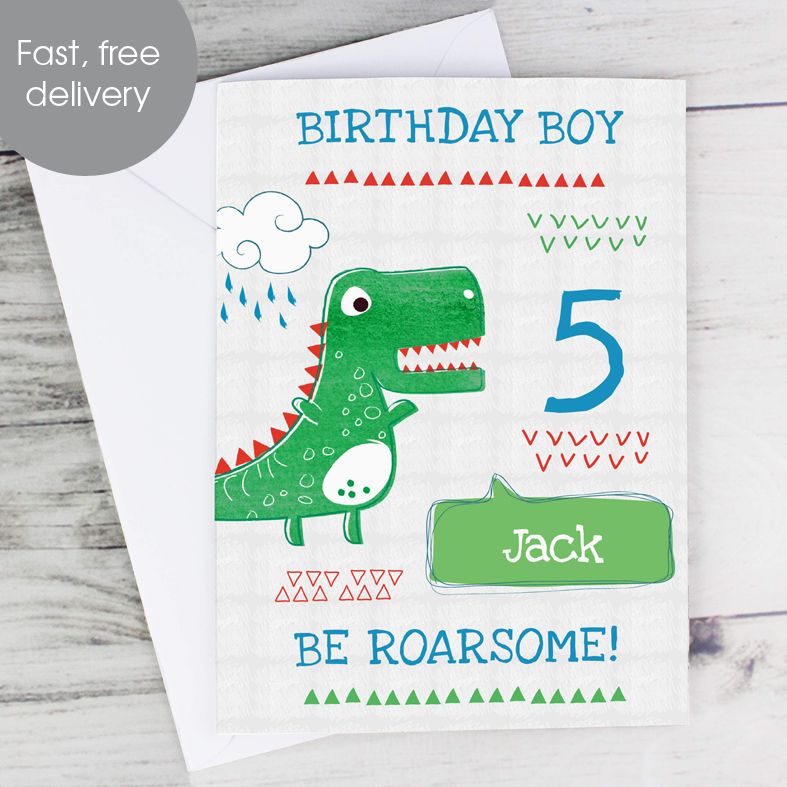 Be Roarsome personalised greeting card
