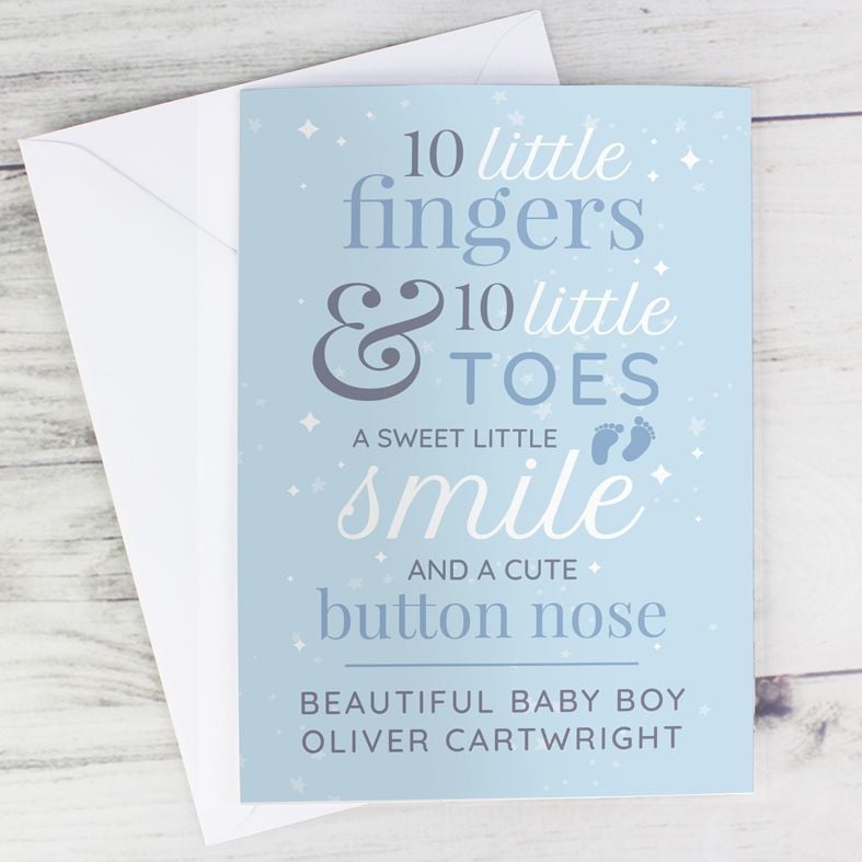 Ten Little Fingers personalised greeting card
