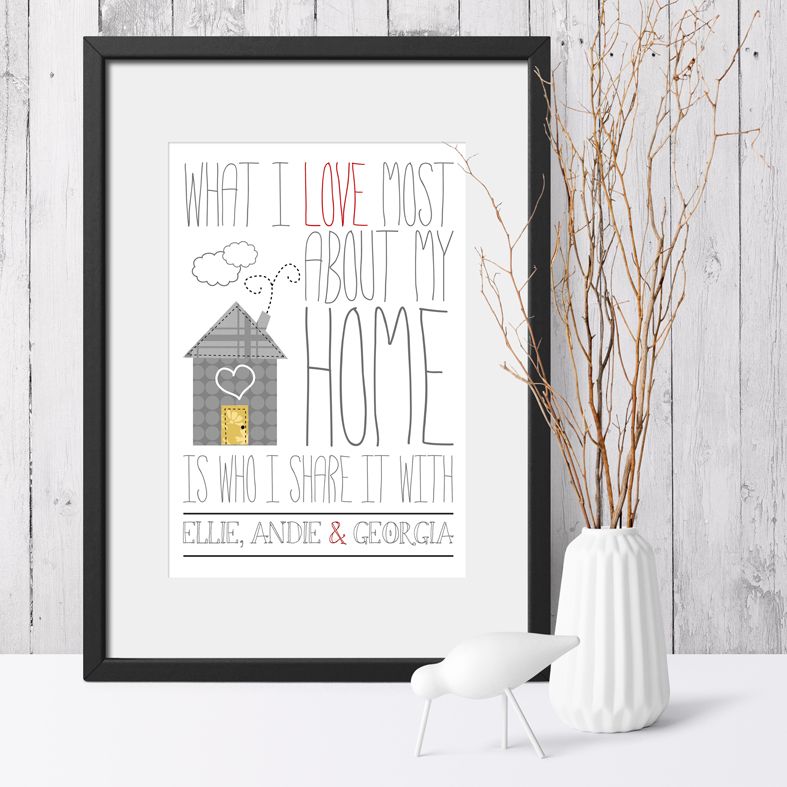 Personalised Love My Home print | romantic Valentine or anniversary gift from PhotoFairytales