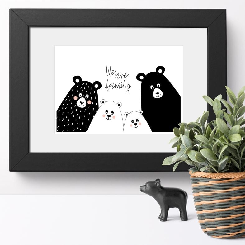 We Are Family Bear Selfie art print | made to order wall art from PhotoFairytales