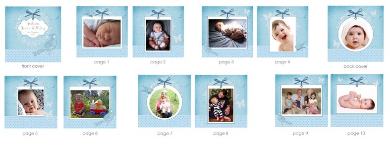 Personalised Photo Albums | Blue Bird design, handmade pocket sized keepsake photo album from PhotoFairytales