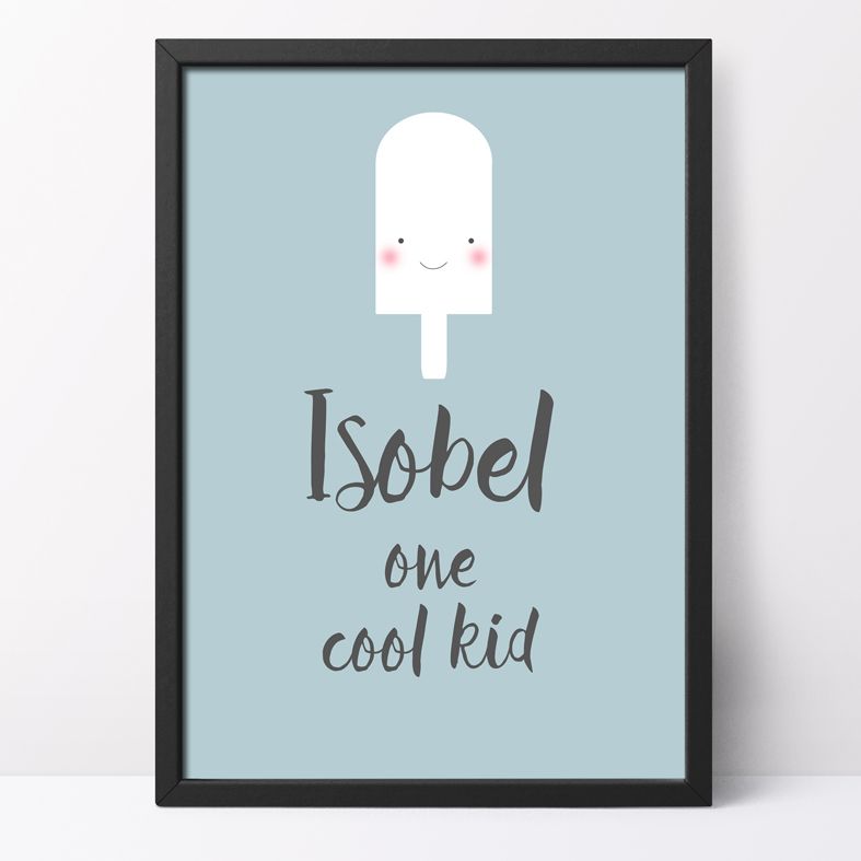 One Cool Kid Personalised Print | cute and happy kawaii style art from PhotoFairytales