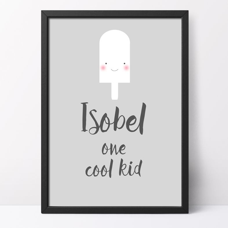One Cool Kid Personalised Print | cute and happy kawaii style art from PhotoFairytales