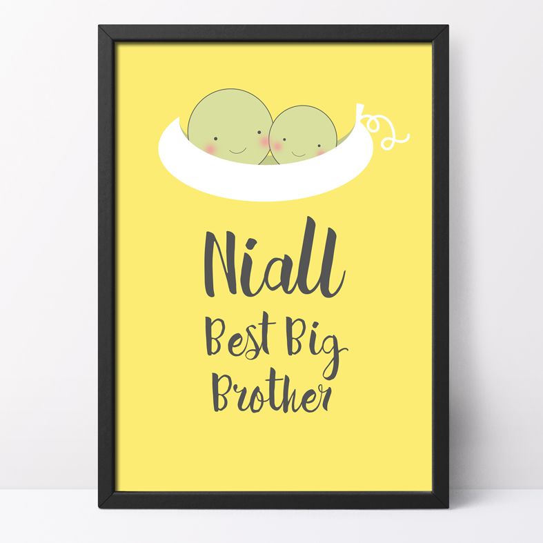 Best Big Brother Personalised Print | cute and happy kawaii style art from PhotoFairytales