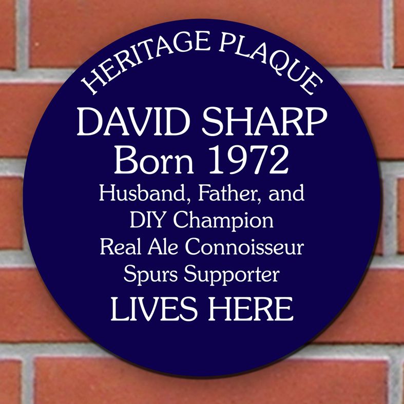 Personalised Heritage Blue Plaques with any wording | give them the recognition they deserve with their own personalised blue plaque! Mimics the iconic plaques on the houses of the famous, handmade to order, free P&P - from PhotoFairytales.