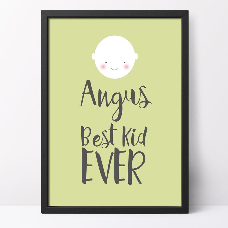 Best Kid Ever Personalised Print | this charming optimistic kawaii style art print from PhotoFairytales is a lovely personalised gift idea for a baby or child