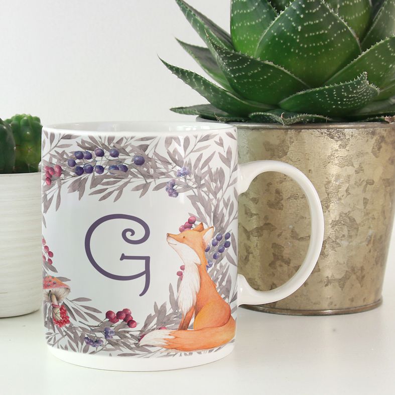 Woodland Fox personalised mug gift 