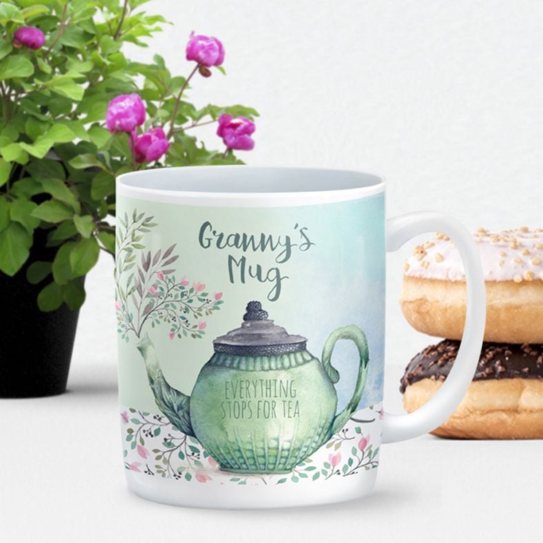 Everything Stops for Tea personalised mug gift  | beautifully illustrated and customised mug, created to order, from PhotoFairytales #personalisedmug