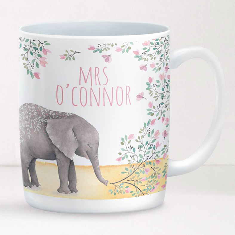 Elephant personalised mug gift  | beautifully illustrated and customised mug, created to order, from PhotoFairytales #personalisedmug