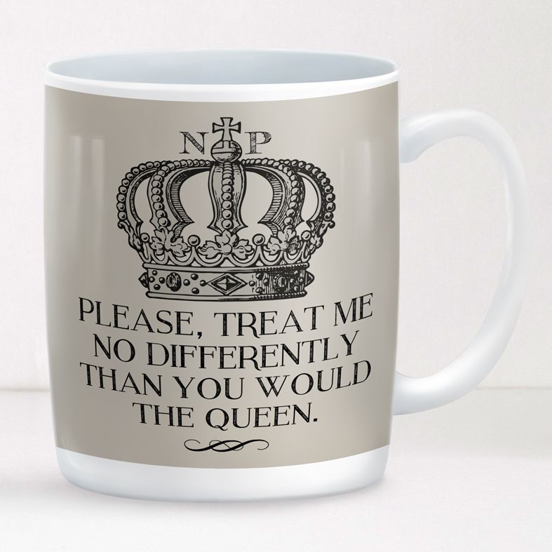 Queen personalised mug gift  | beautifully illustrated and customised mug, created to order, from PhotoFairytales #personalisedmug #royal