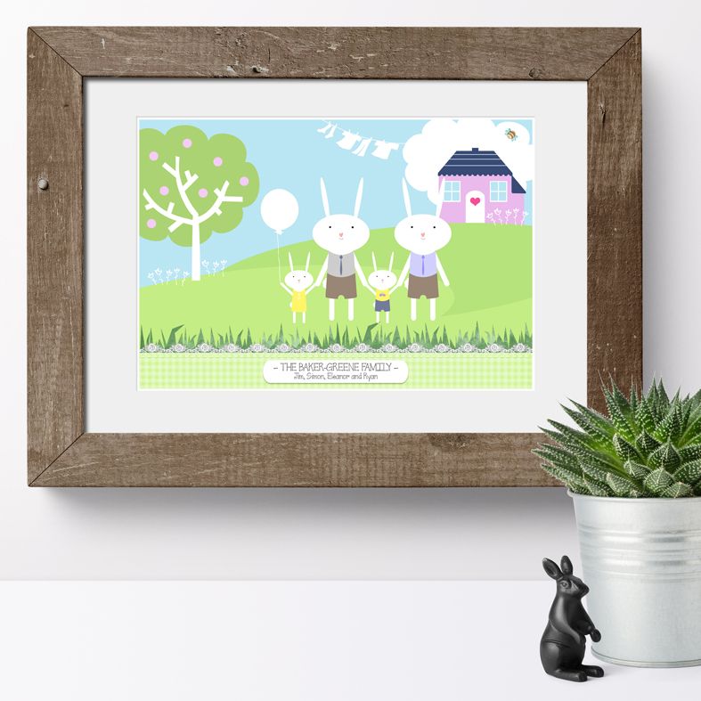 Bespoke customised family print | personalised Rabbit Family print from PhotoFairytales