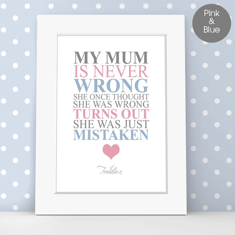 Mother's Day Personalised Prints | thoughtful and sweet, these custom personalised prints will make your Mum's day! Perfect for a birthday or Mother's Day, from PhotoFairytales #mothersdaygift #giftformum #mumgift