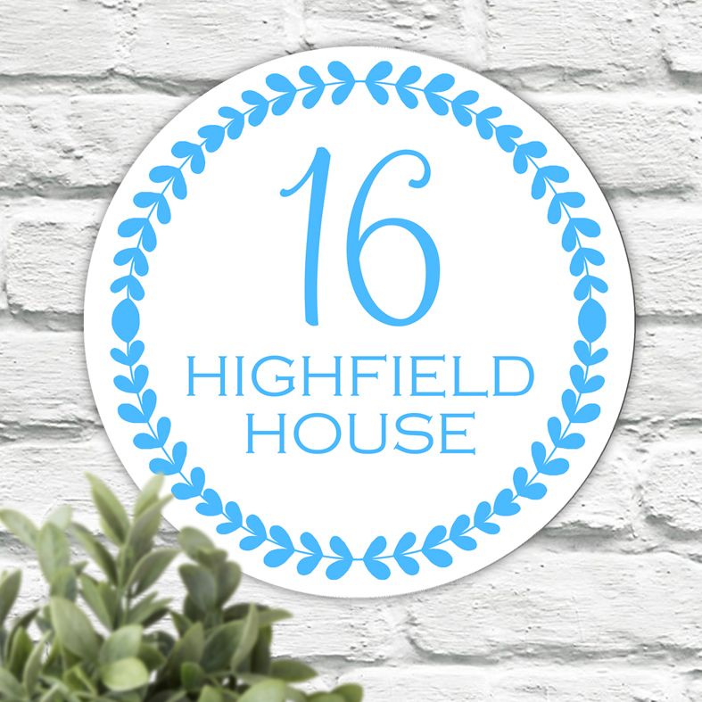Personalised Wall Plaques & House Signs | Custom made round signs and plaques for home or garden. Interior or exterior use, range of colours and designs. Unique home decor gift for many occasions: wedding, birthday, Christmas and more. From PhotoFairytales.