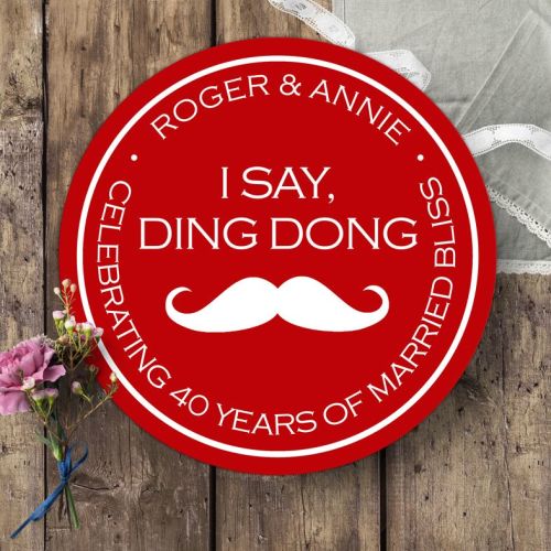 Personalised Ding Dong Wedding Sign | anniversary gift wall plaque