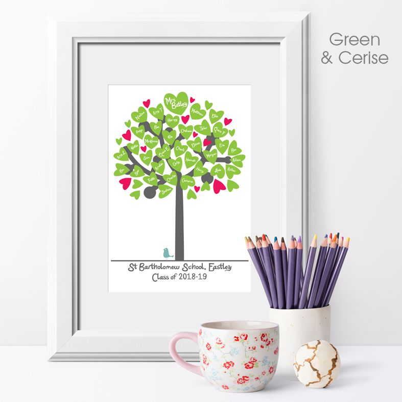 Personalised Classroom Tree Prints | unique school teacher gift idea
