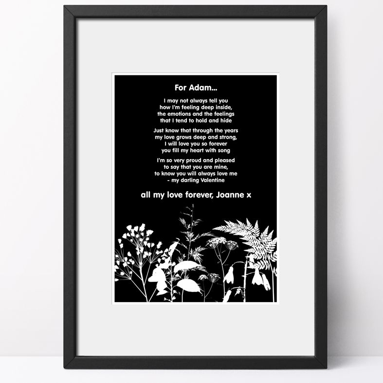 Personalised Nature Poem Art Print| custom designed love poem print. Keep the featured love poem or request your own special wording, poetry or song lyrics. A truly thoughtful and touching romantic gift idea, from PhotoFairytales #personalisedpoem #personalisedvalentine #poemprint
