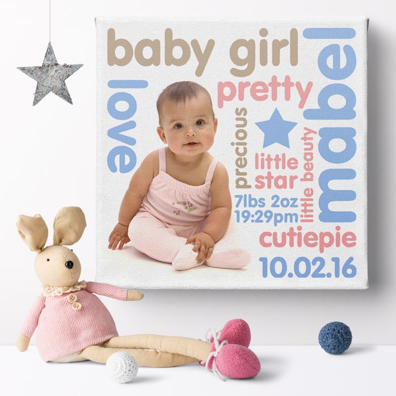 Personalised Baby Canvas Print | personalised 1st year baby gift from PhotoFairytales