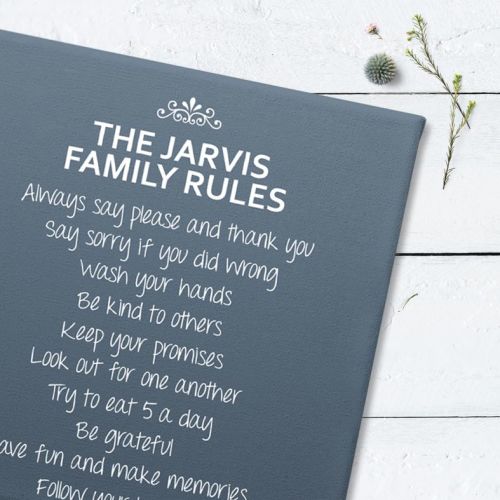 Personalised Family Rules Canvas Print personalised family wall art