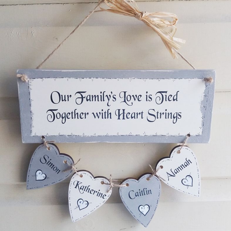 Personalised Wooden Family Tree plaque, handmade to order - a fabulous gift to celebrate your family. Available in range of colours, from PhotoFairytales