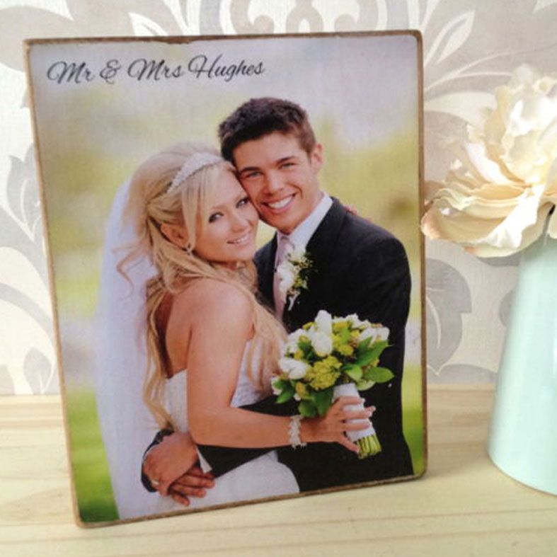 Handmade Rustic Wooden Photo Blocks - freestanding solid wood, featuring your own photo and words, PhotoFairytales