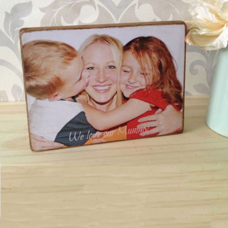Handmade Rustic Wooden Photo Blocks - freestanding solid wood, featuring your own photo and words, PhotoFairytales