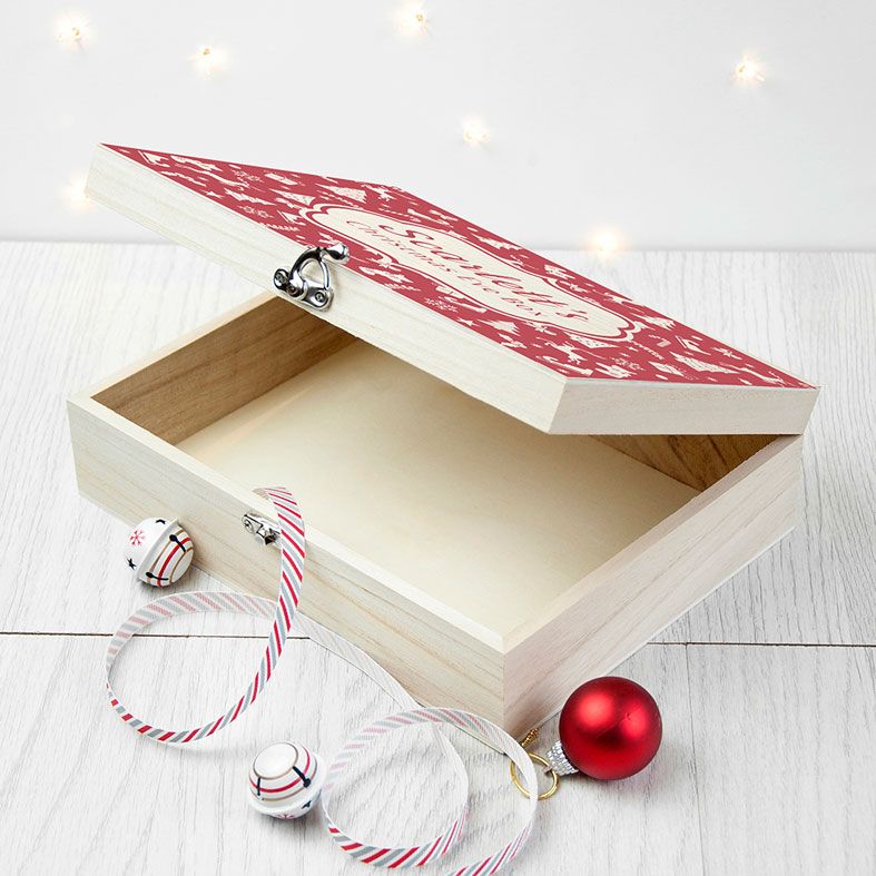 Personalised Christmas Eve Boxes | printed and engraved high quality festive wooden boxes, from PhotoFairytales