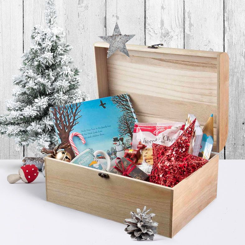 Personalised Christmas Eve Boxes | printed and engraved high quality festive wooden boxes, from PhotoFairytales