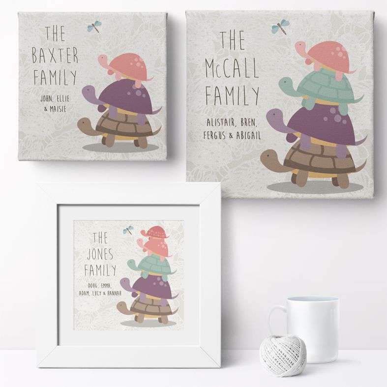 Turtle Family Personalised Print | Personalised Gifts for Family, Canvas and Art Prints, PhotoFairytales