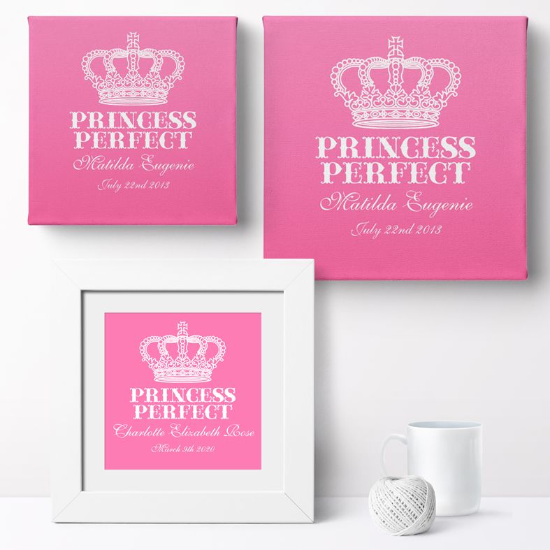 Personalised Princess Perfect nursery print | bespoke baby christening gifts from PhotoFairytales