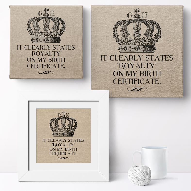 Personalised Royalty Print | Custom Canvas and Art Prints for Him, PhotoFairytales
