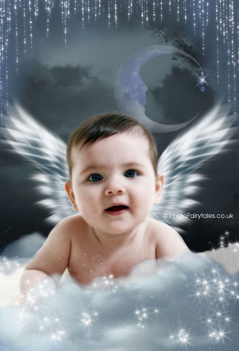 Angel Wings, fairy tale fantasy image created from your own photo into unique personalised portrait and bespoke wall art | PhotoFairytales