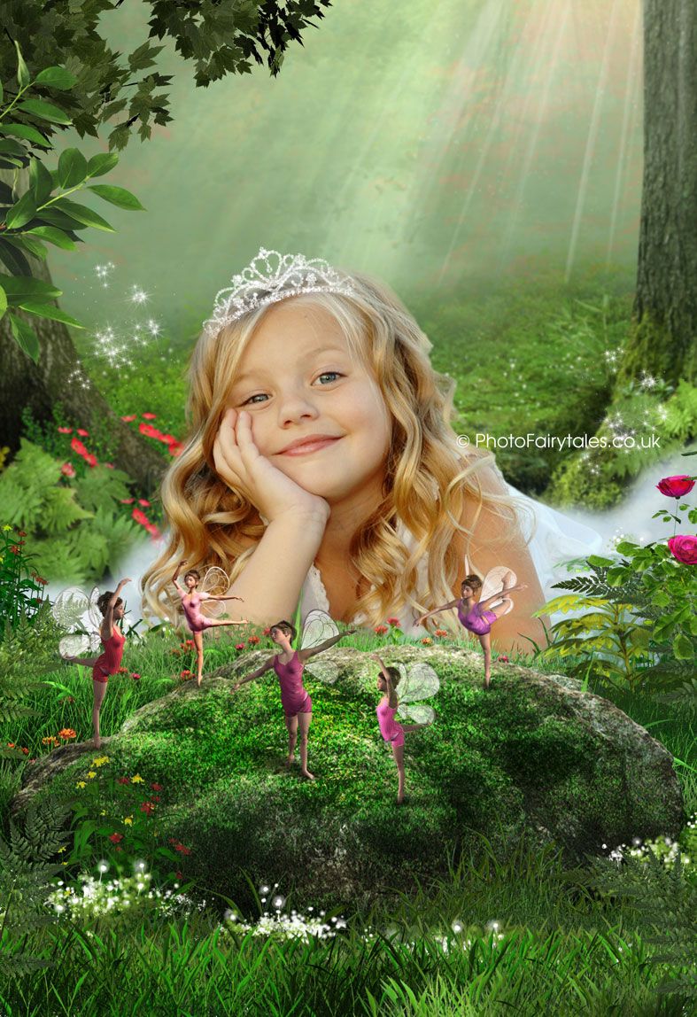 Cottingley, fairy tale fantasy image created from your own photo into unique personalised portrait and bespoke wall art | PhotoFairytales