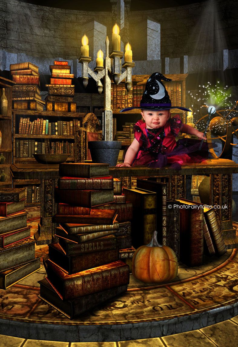 Wizard's Workshop, bespoke fantasy Halloween image created from your own photo into unique personalised portrait and custom wall art | PhotoFairytales