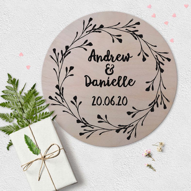 Personalised Wooden Circle Plaques | beautiful natural wood finish round wall signs in a range of designs, PhotoFairytales