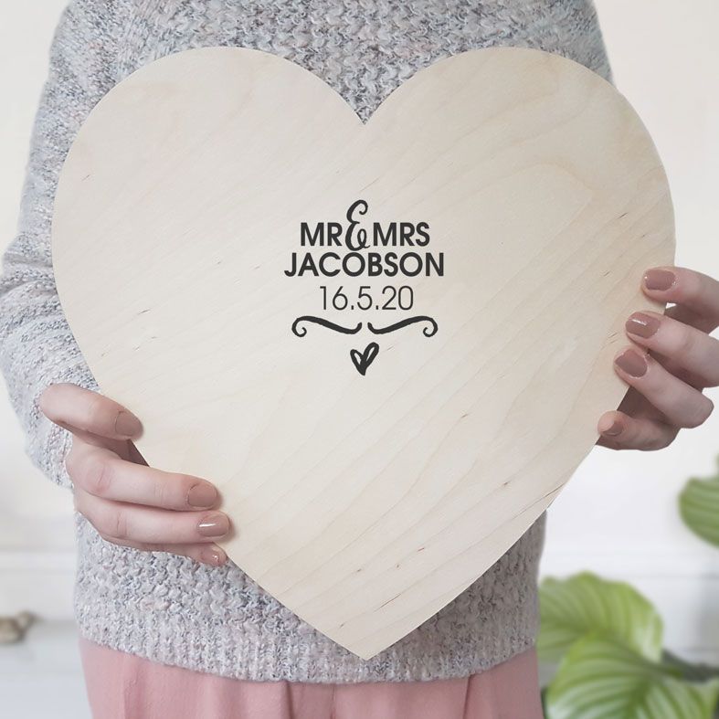 Personalised Wooden Wedding Guest Book Hearts | unique wedding guest book alternative, handmade and customised natural wood keepsake guestbook #personalisedwedding #weddingguestbook #alternativeguestbook