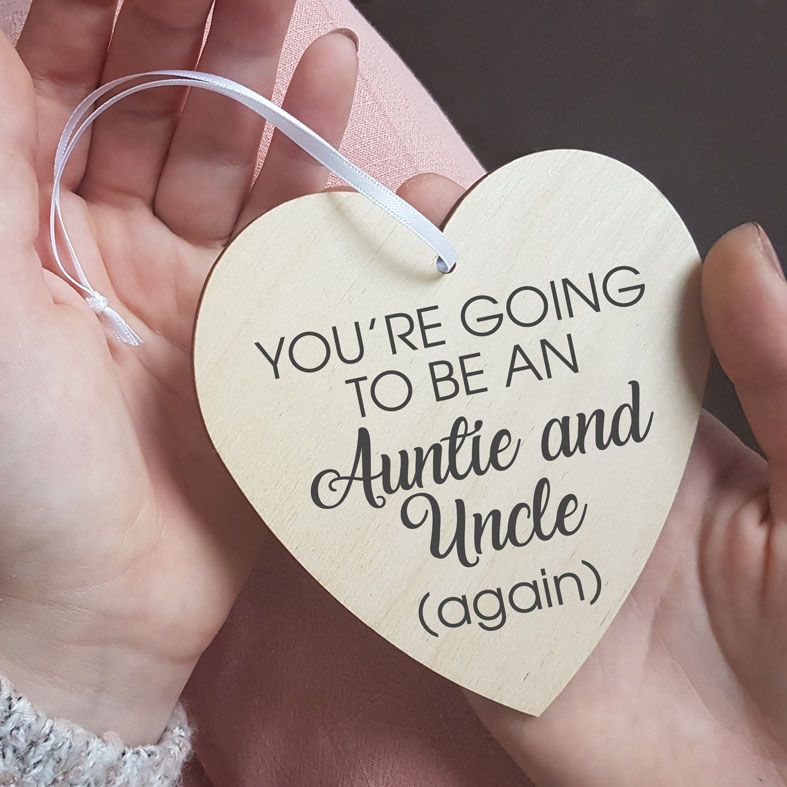 Personalised Birth Announcement Gift Heart Wooden Plaques | beautifully gift boxed, handmade wooden hearts - a unique way to make an important announcement or send a message to friends & family