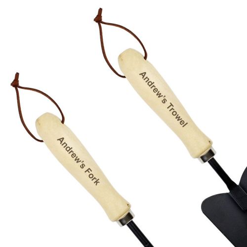 Personalised Garden Fork & Trowel Set personalised garden gift set