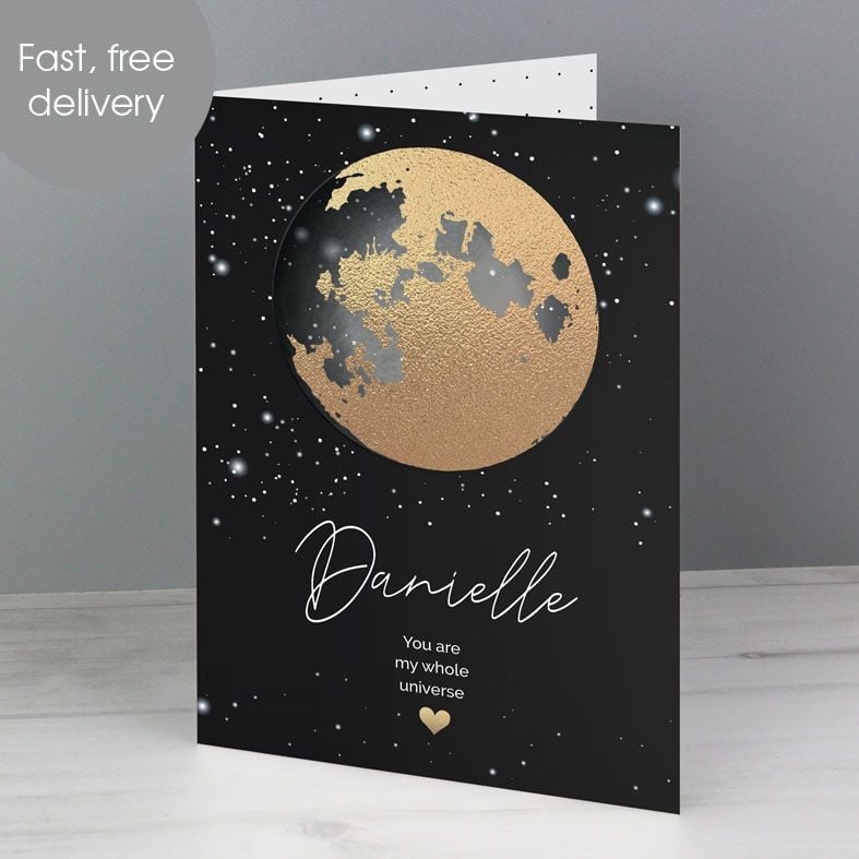 Moon and Stars personalised greeting card