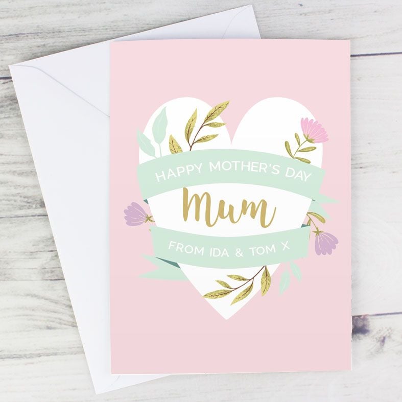 Floral Heart personalised Mother's Day greeting card | PhotoFairytales