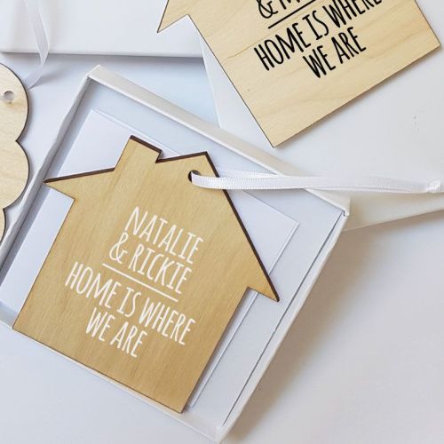 Mini Wooden Message Plaques | Personalised House & Cloud Plaques